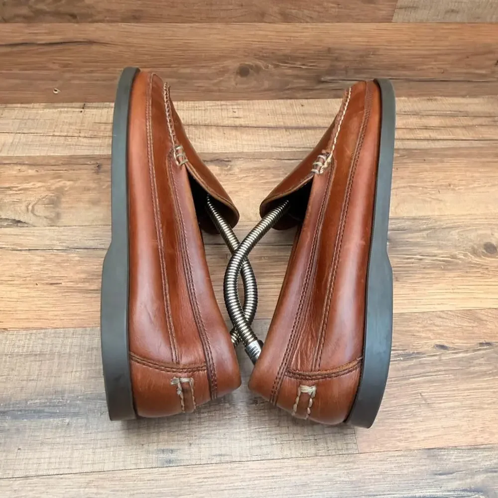 L.L. Bean Men's size 10D brown Leather Slip-On Moccasin Loafers
